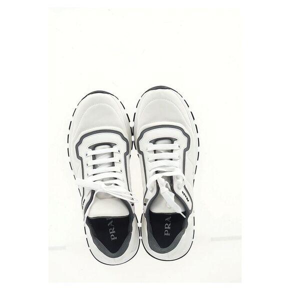 Prada Low Top Sneakers in White Leather - Picture 3 of 12